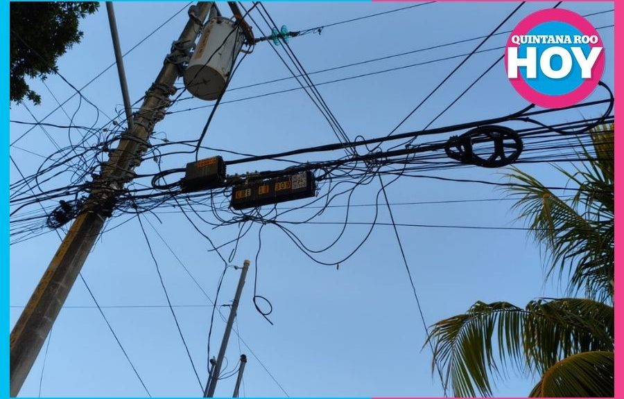 Cableado muerto, un riesgo que crece en calles de Quintana Roo