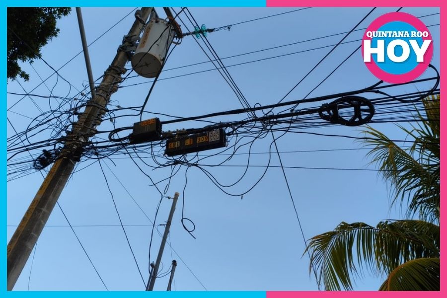 Cableado muerto, un riesgo que crece en calles de Quintana Roo