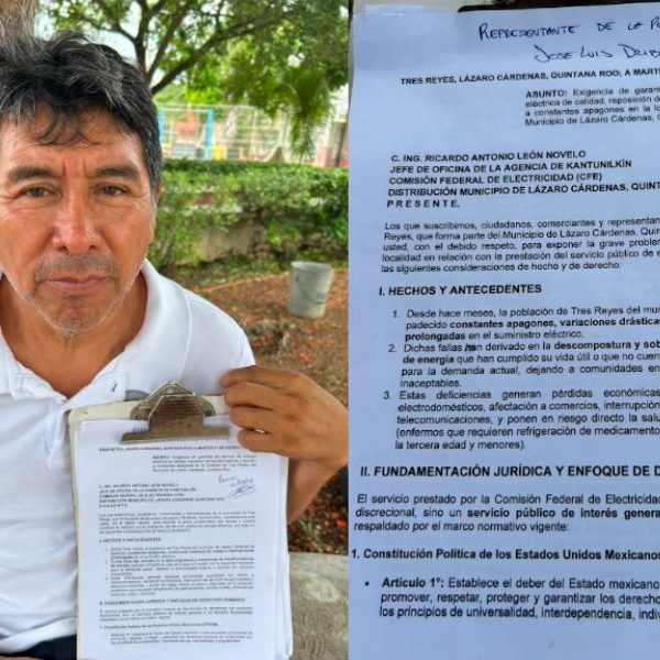 Habitantes de Tres Reyes exigen a CFE solución a constantes apagones