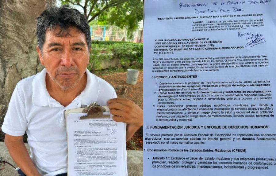 Habitantes de Tres Reyes exigen a CFE solución a constantes apagones