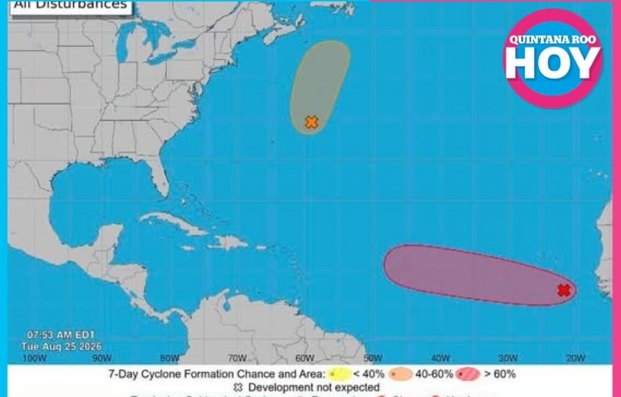 Vigilancia ciclónica Quintana Roo ante dos zonas activas