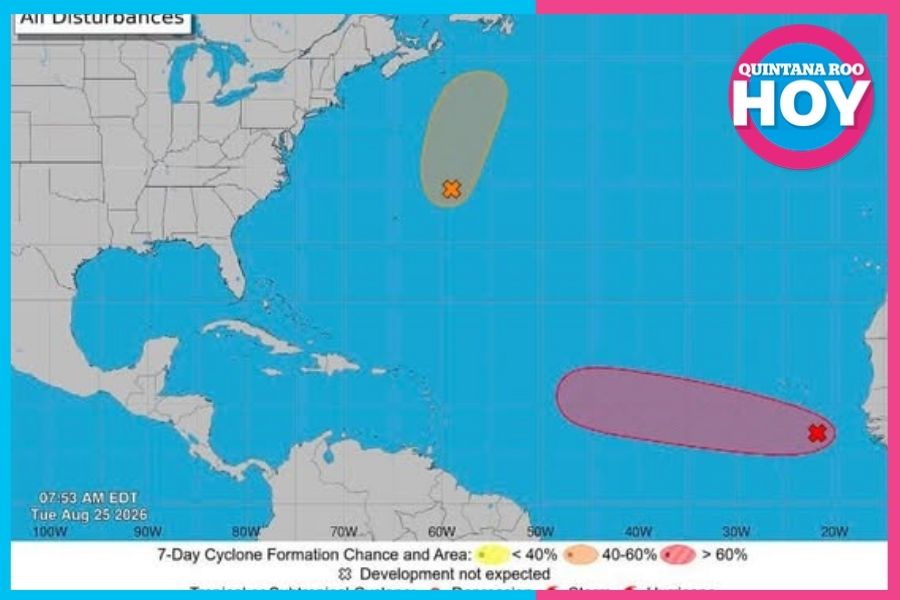 Vigilancia ciclónica Quintana Roo ante dos zonas activas