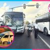 Choque autobús y Urvan en cruce de avenidas Tulum y Nichupté