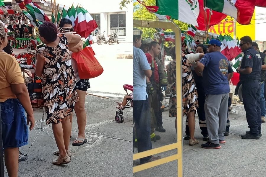 Fierro de puesto ambulante hiere a mujer