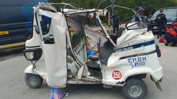 Muere mototaxista tras choque en Playa del Carmen