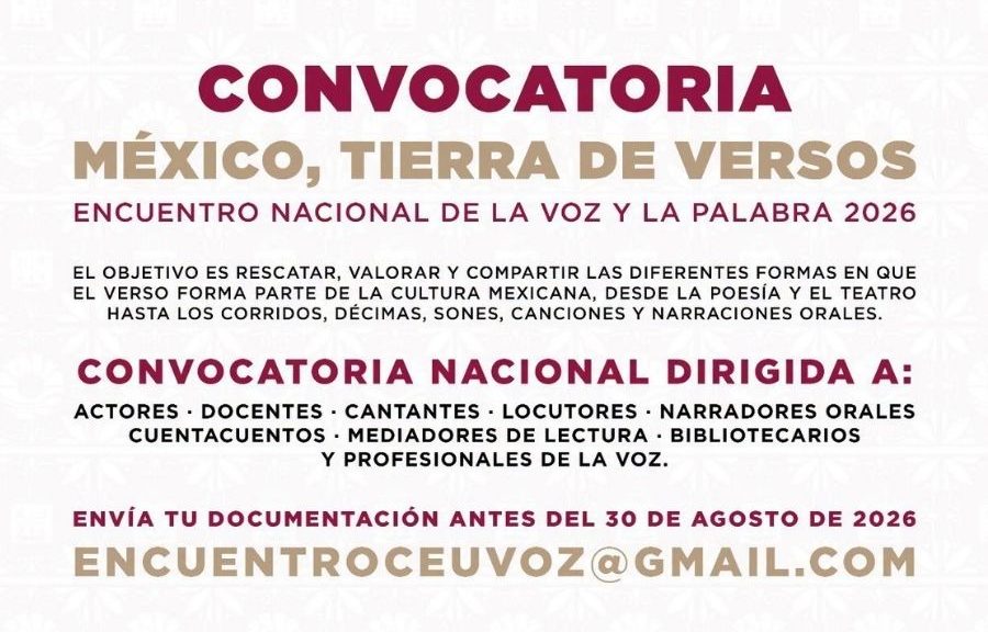 “México, Tierra de Versos” abre convocatoria nacional