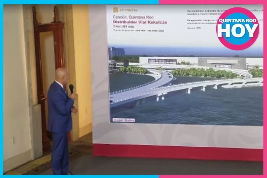 Distribuidor vial Kukulcán registra avance físico del 57%