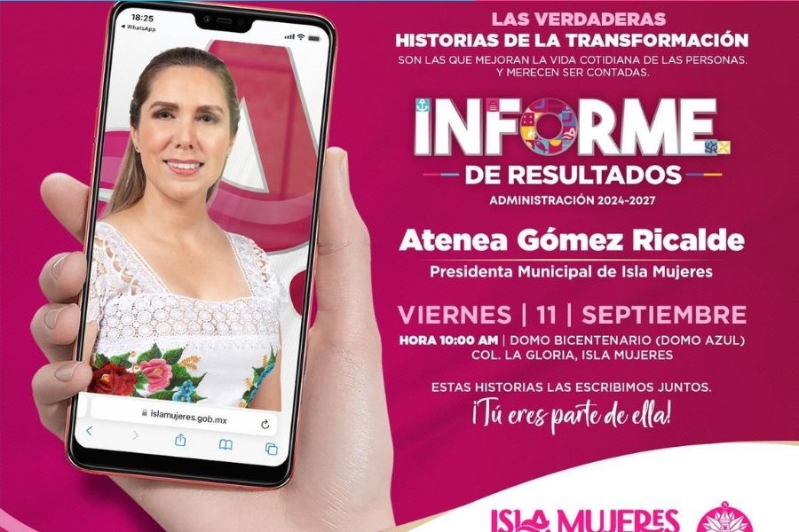 Atenea Gómez informe de resultados se invitan a familias Isla Mujeres