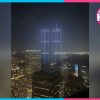 Drones recrean torres gemelas conmemorando los 25 años del atentado