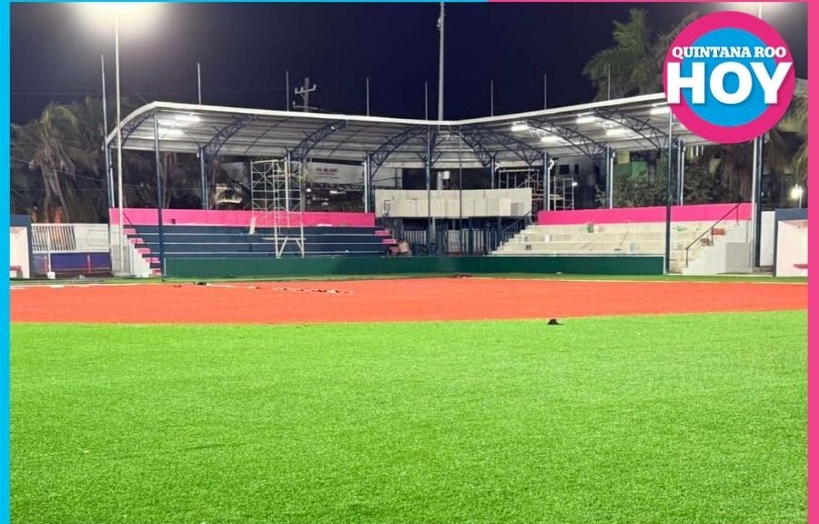 Campo de beisbol infantil en Isla Mujeres listo tras remodelación