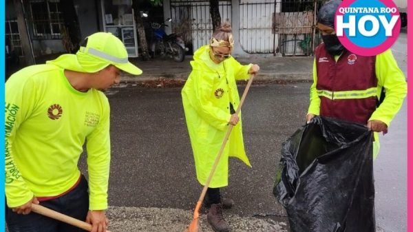 Lluvias en Cancún movilizan a 350 trabajadores para prevenir inundaciones