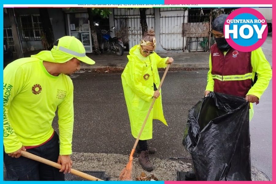 Lluvias en Cancún movilizan a 350 trabajadores para prevenir inundaciones