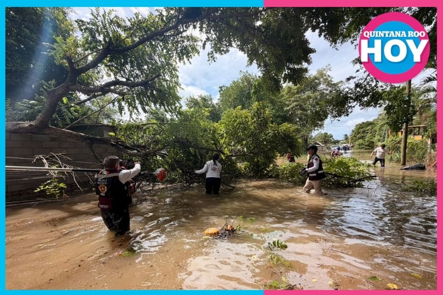Lluvias en Bacalar dejan afectaciones y en Chetumal encharcamientos