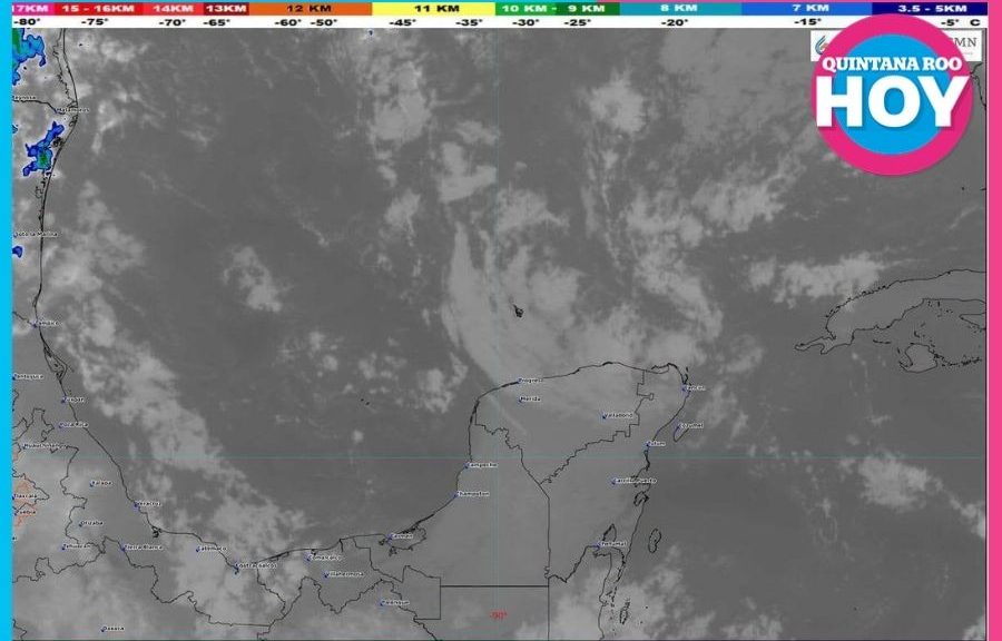 Lluvias en Quintana Roo hoy con calor y actividad eléctrica