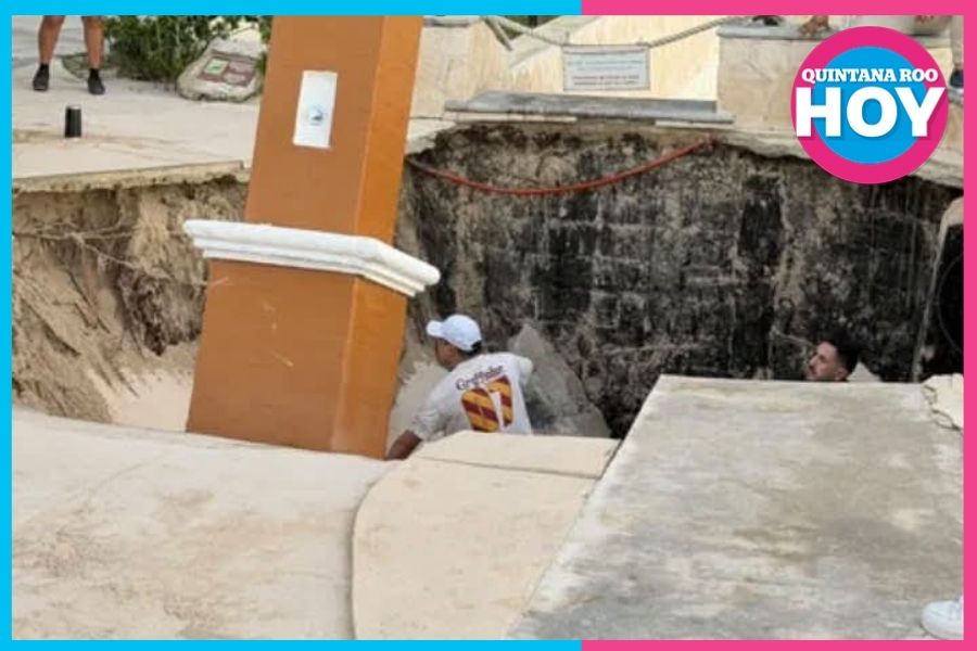 Cuatro huéspedes caen en socavón del hotel Occidental Cozumel