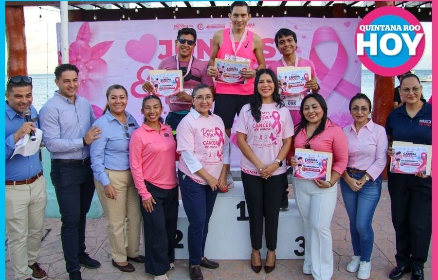 Carrera Rosa participantes en Puerto Morelos contra cáncer de mama