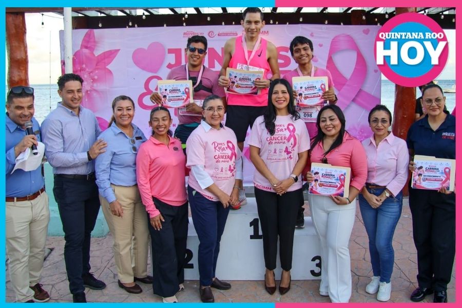 Carrera Rosa participantes en Puerto Morelos contra cáncer de mama