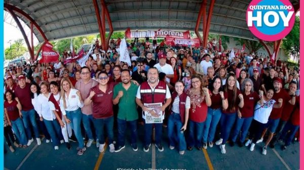 Jorge Sanén en Cancún refrenda la unidad de Morena en Región 227