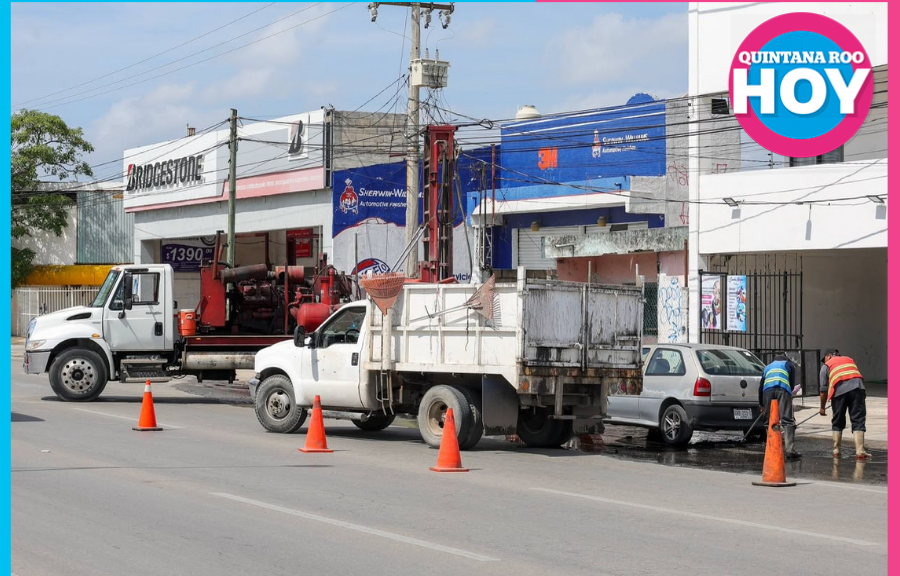 Cancún limpia pozos de absorción para prevenir encharcamientos
