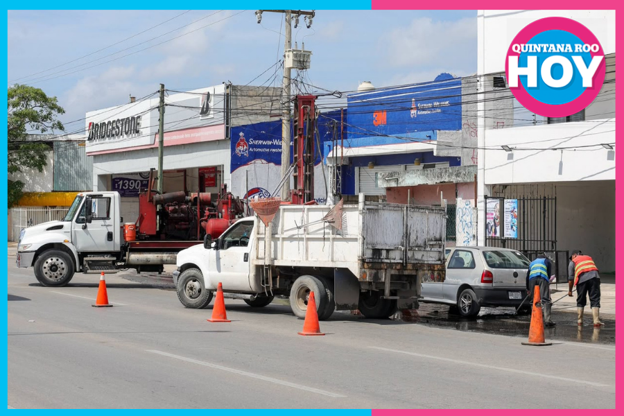 Cancún limpia pozos de absorción para prevenir encharcamientos