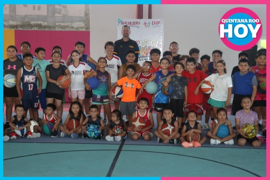 Clínica de basquetbol reúne a jóvenes en Isla Mujeres