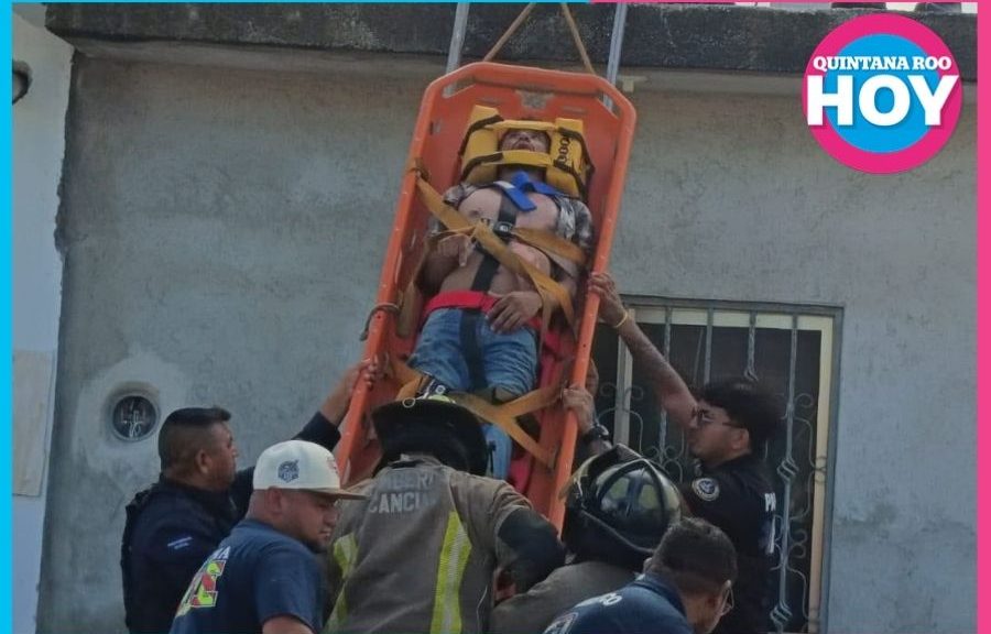 Hombre queda hospitalizado tras descarga eléctrica en Cancún