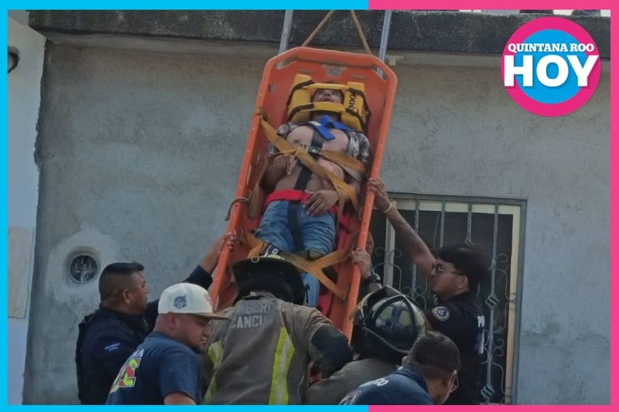 Hombre queda hospitalizado tras descarga eléctrica en Cancún