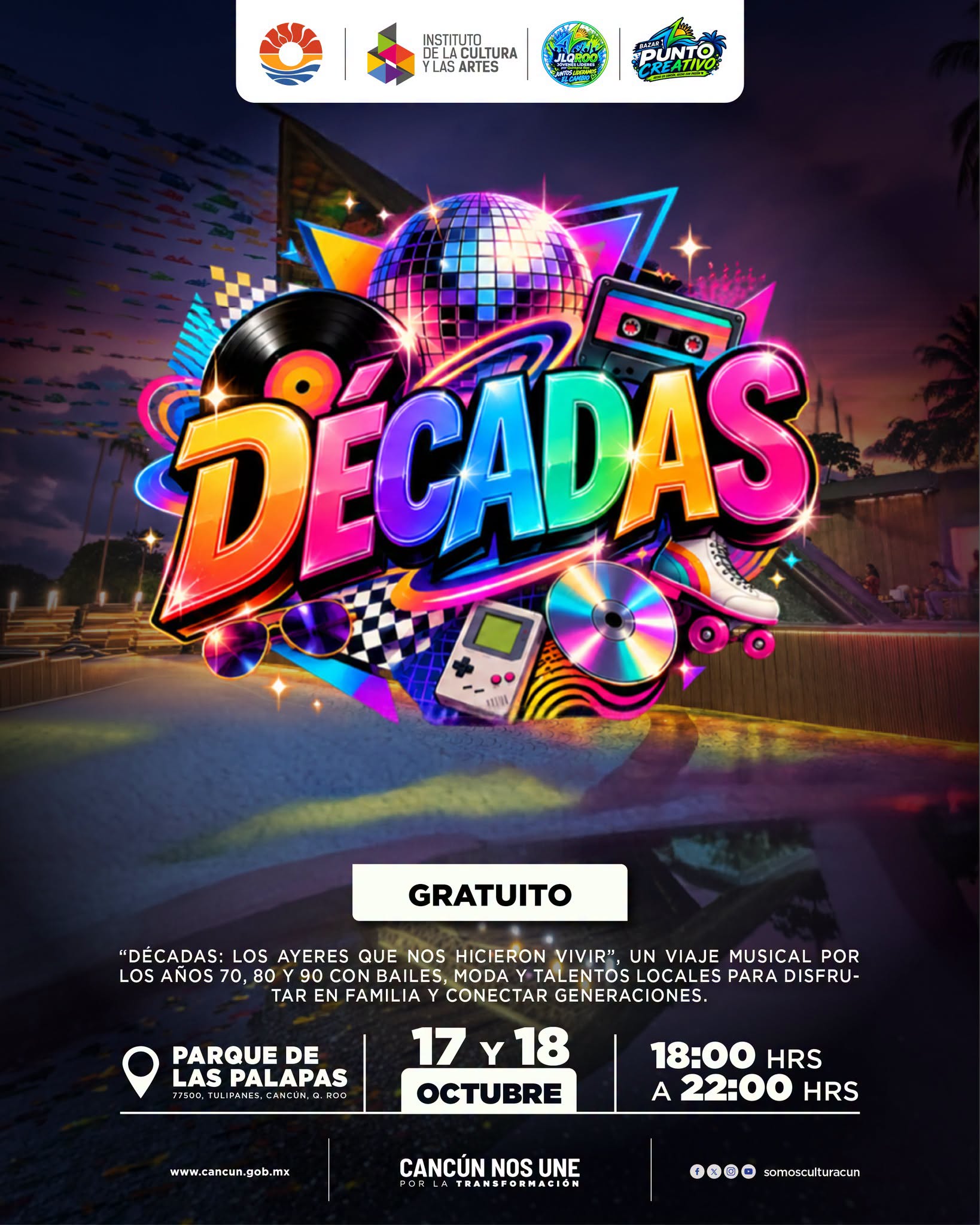 Décadas traerá música y nostalgia de los 70, 80 y 90 a Cancún