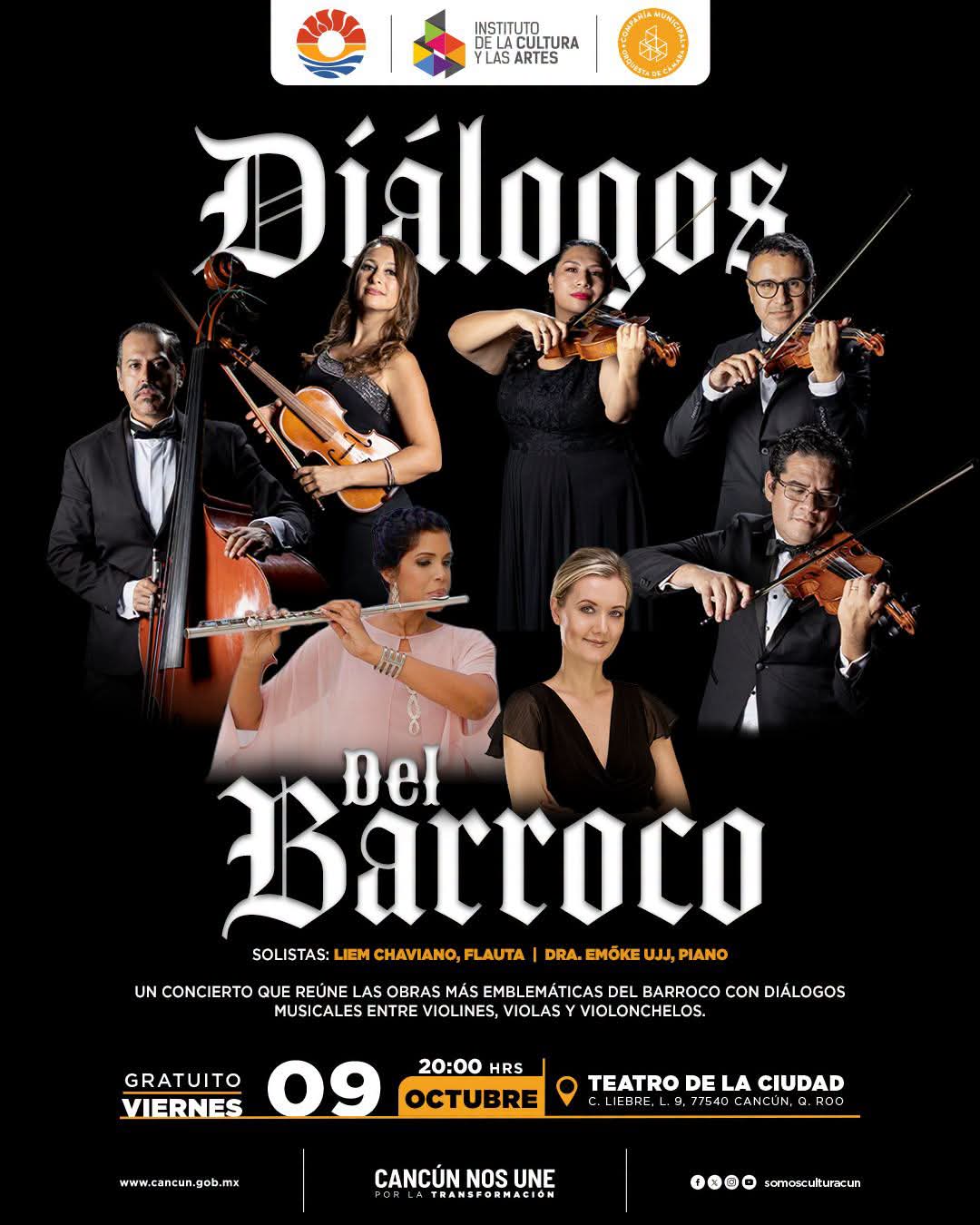 Concierto barroco gratuito en Cancún en el Teatro de la Ciudad