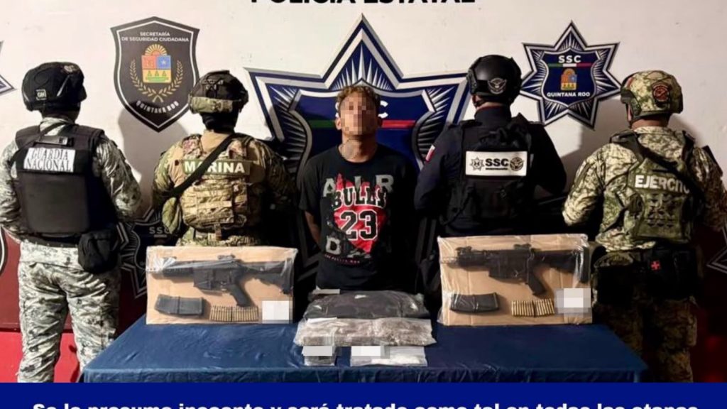 Detienen en Benito Juarez a presunto narcomenudista con armas y drogas