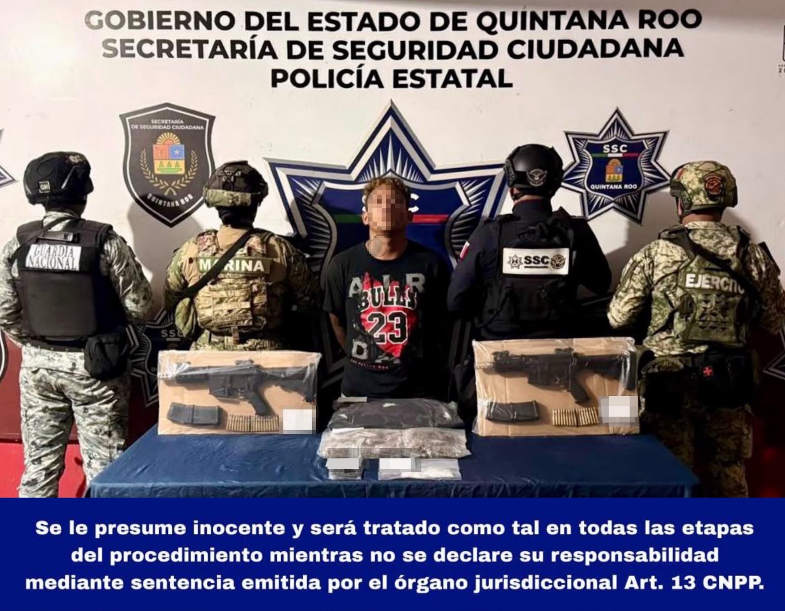 Detienen en Benito Juarez a presunto narcomenudista con armas y drogas