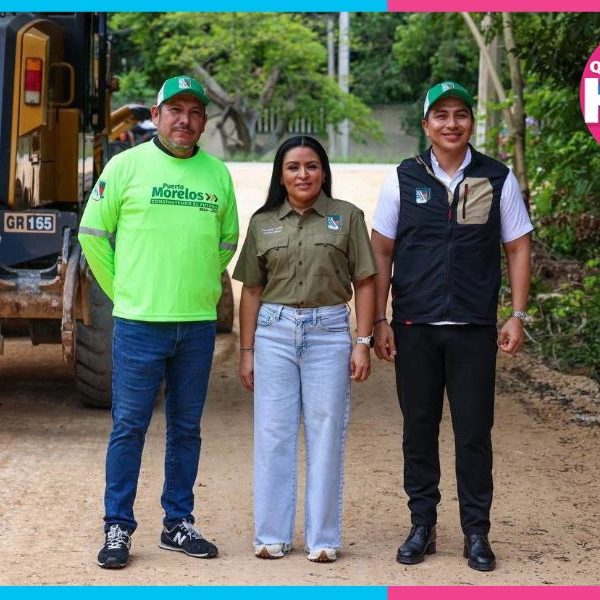 Supervisan construcción de calle Nauyaca en Leona Vicario