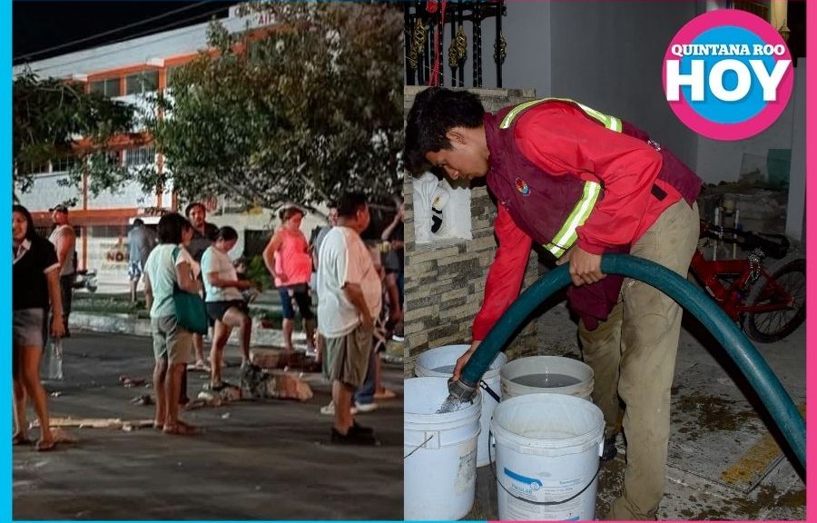 Falta de agua provoca bloqueo y presión en Cancún