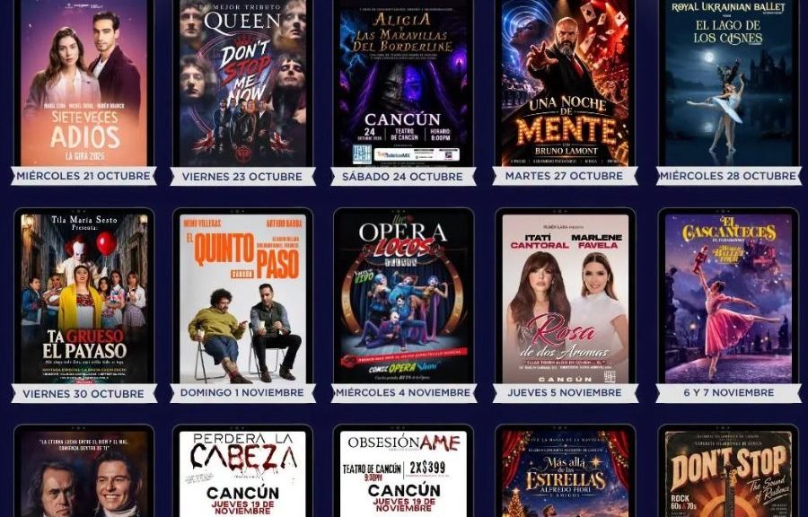 Teatro de Cancún anuncia su cartelera de música, ballet y comedia