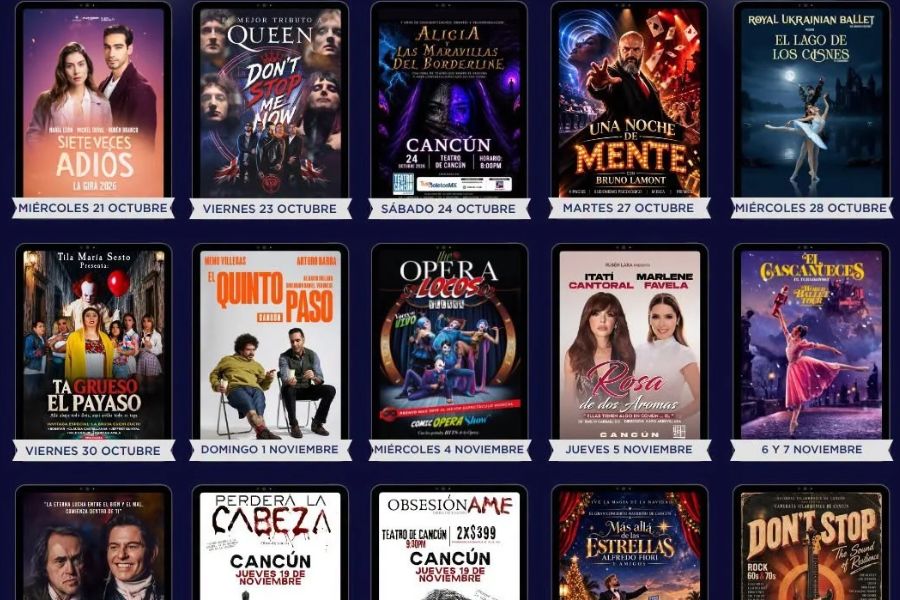 Teatro de Cancún anuncia su cartelera de música, ballet y comedia